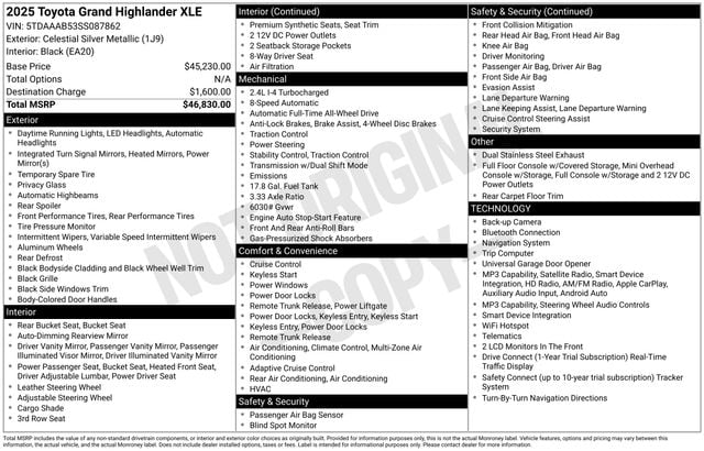 toyota grand highlander 2025 5TDAAAB53SS087862 image toyota grand highlander 2025 5TDAAAB53SS087862 image
